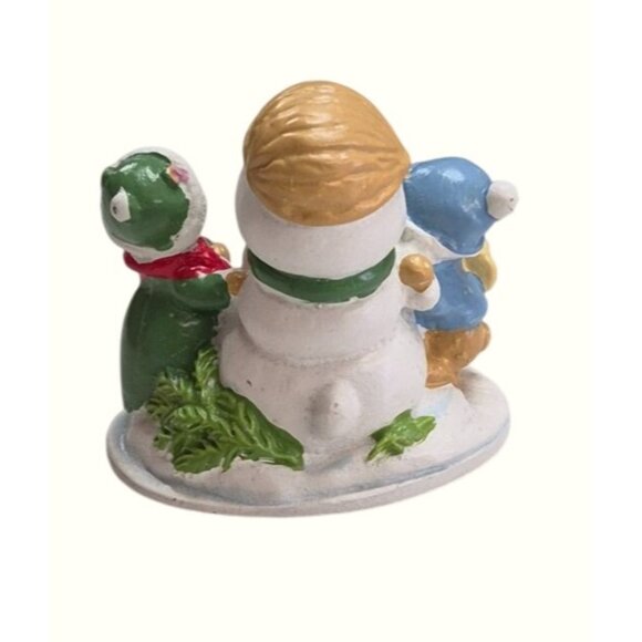 Forest Friends Snowfall Figurine Snowman Winter Scene Resin Collectible Holiday - Picture 2 of 5